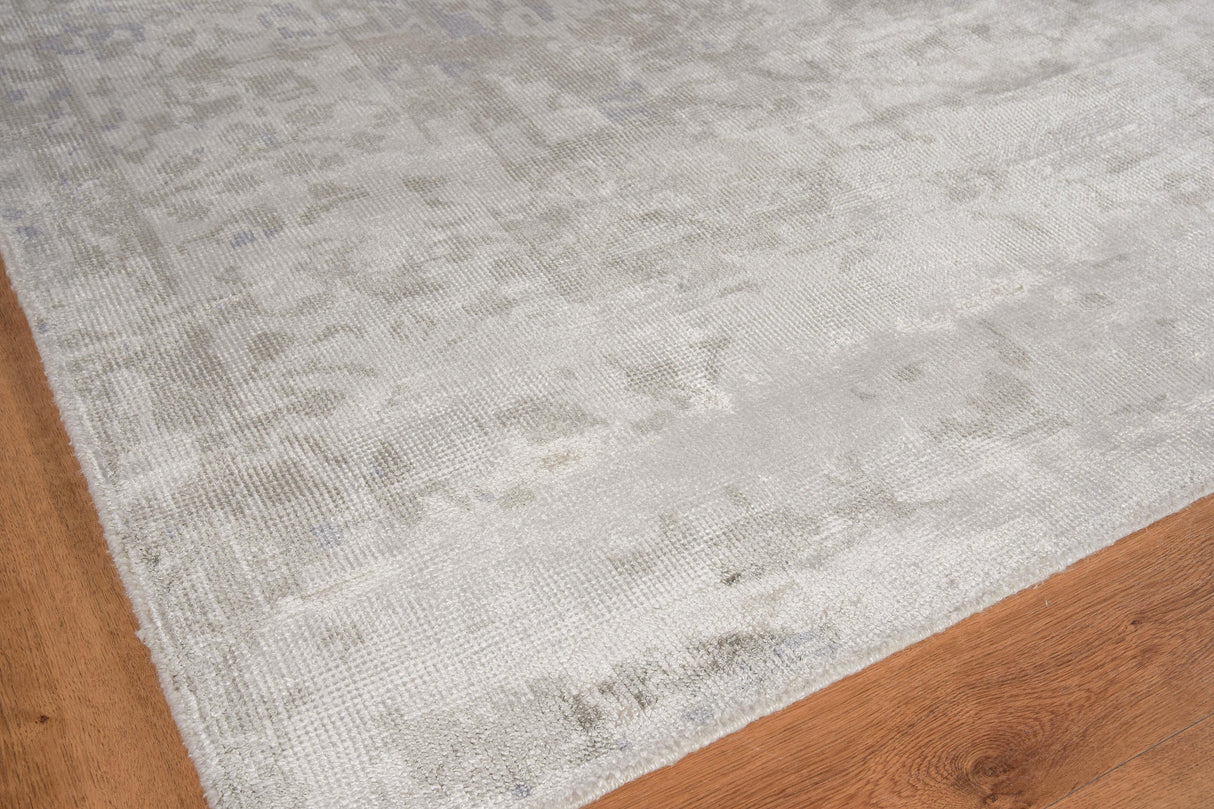 Exquisite Rugs Antique Weave Bamboo Hand Knotted Bamboo Silk in 9980 Silver 9' x 12' Area Rug