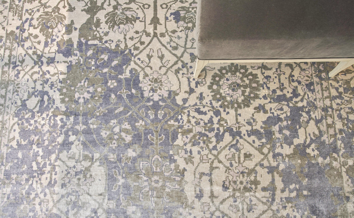 Exquisite Rugs Antique Weave Bamboo Hand Knotted Bamboo Silk in 9980 Silver 9' x 12' Area Rug