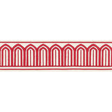 Schumacher Red Arches Embroidered Tape Medium