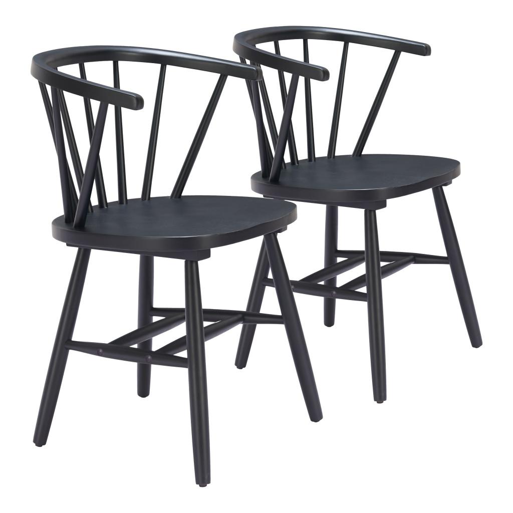 ZUO Stenger Dining Chair (Set of 2) Black