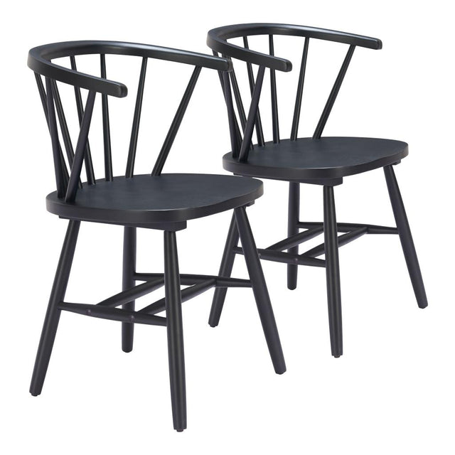 ZUO Stenger Dining Chair (Set of 2) Black