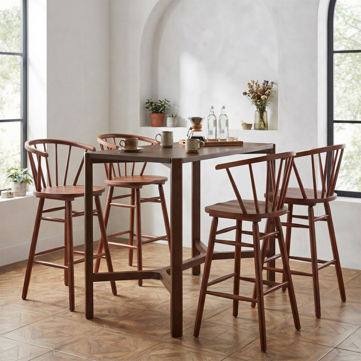 ZUO Stenger Barstool (Set of 2) Walnut