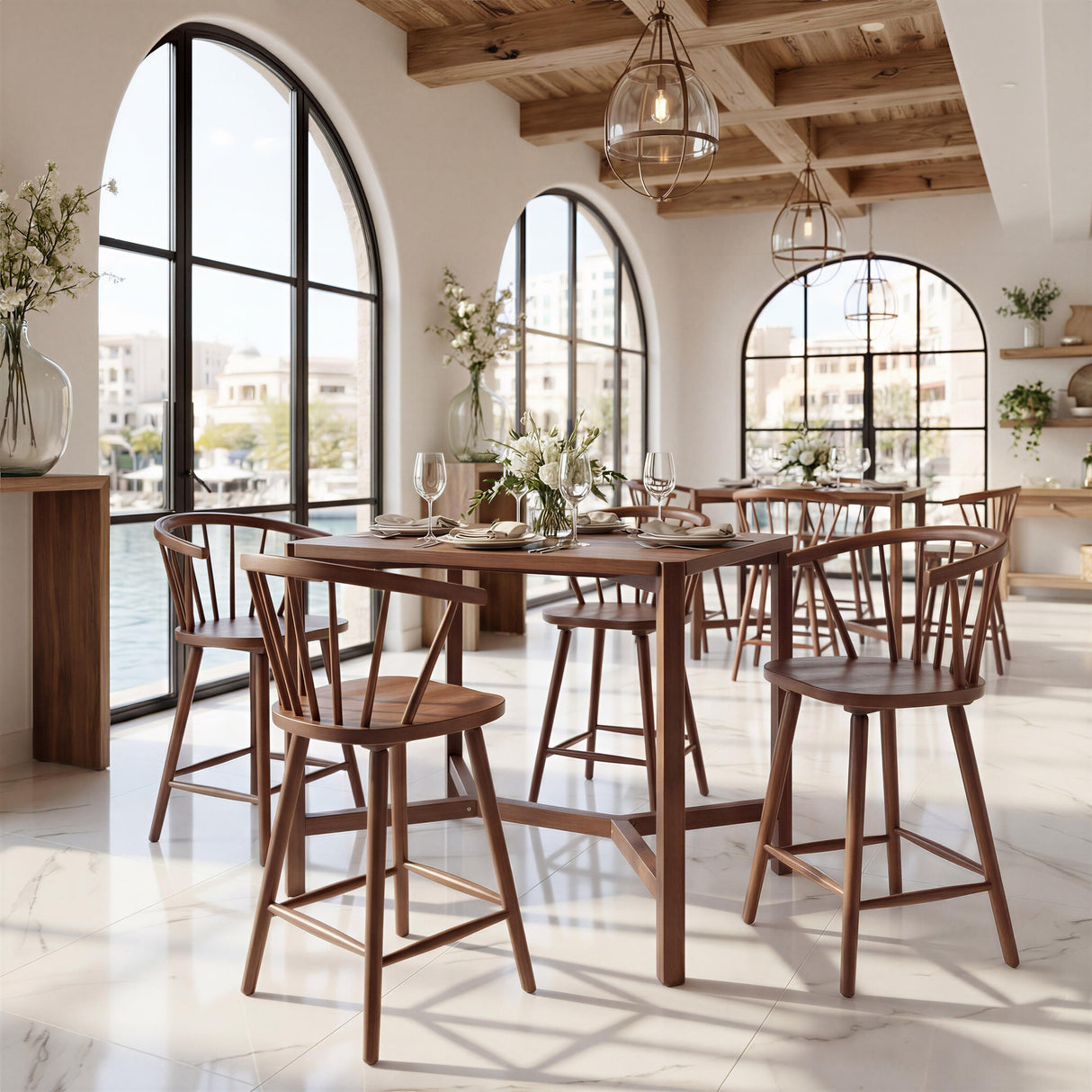 ZUO Stenger Barstool (Set of 2) Walnut