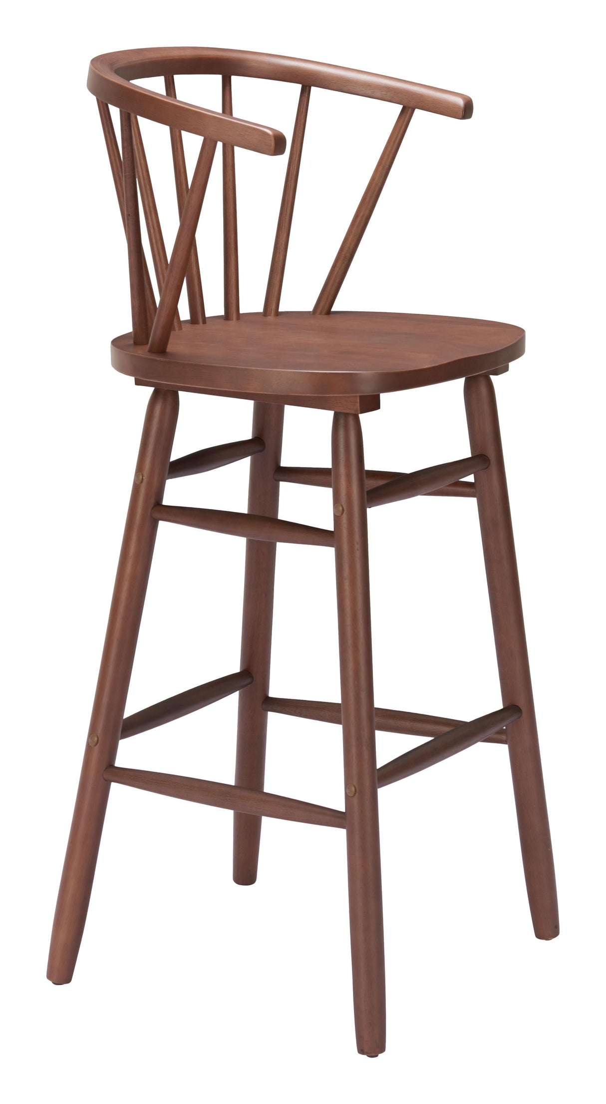 ZUO Stenger Barstool (Set of 2) Walnut
