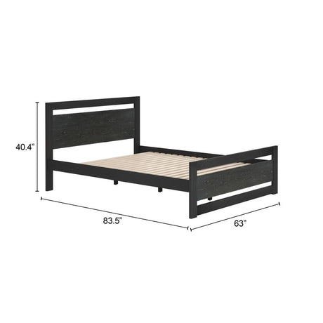 ZUO Repos Queen Bed Black