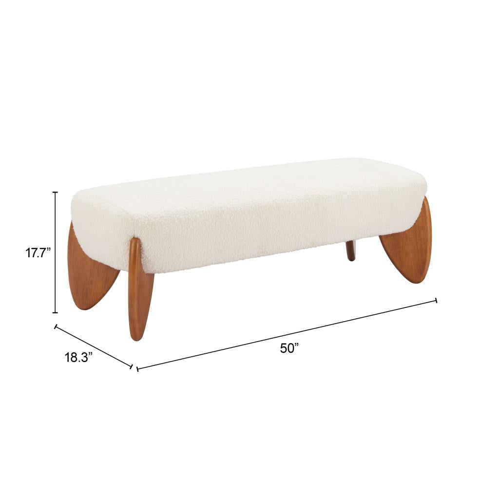 ZUO Charm Bench Ivory