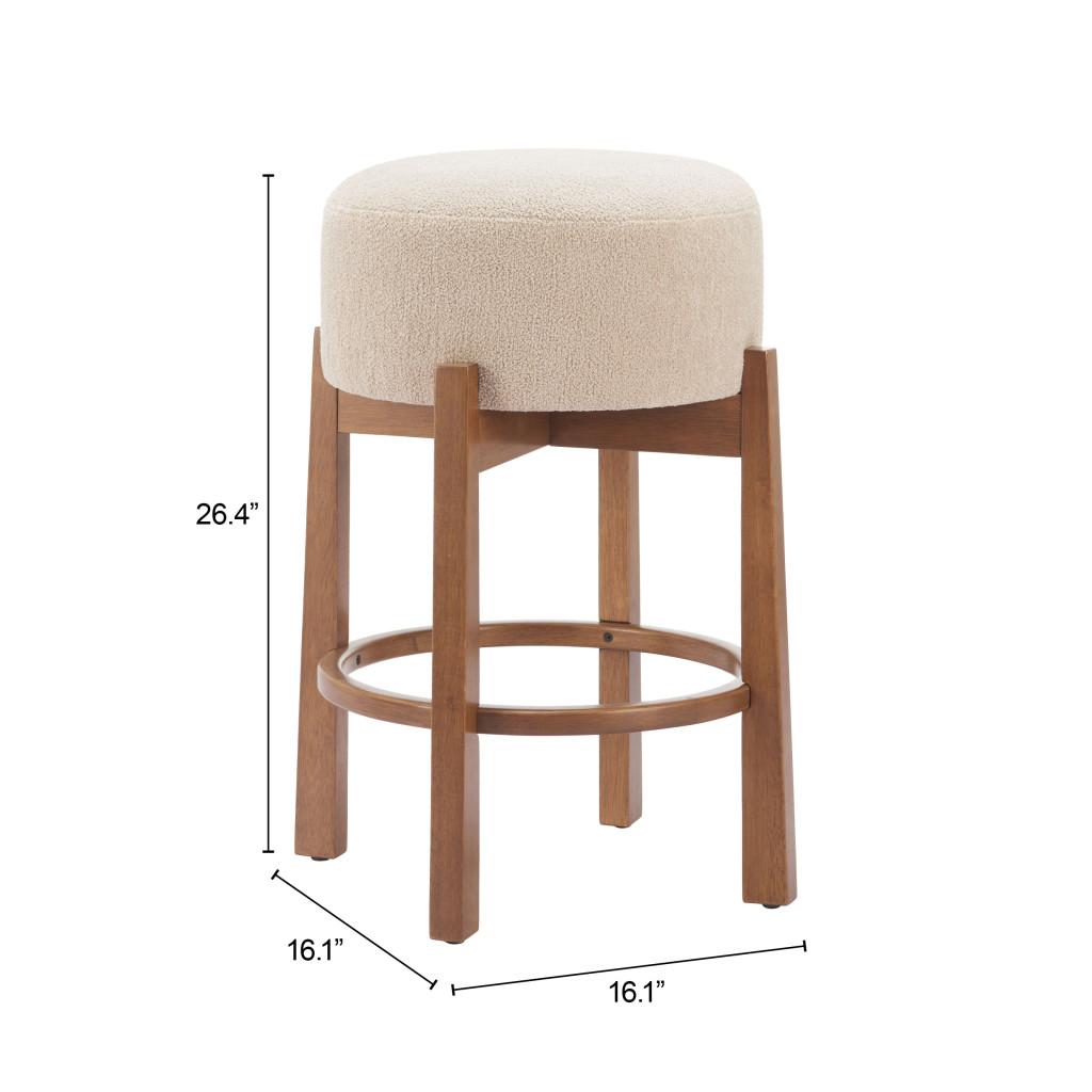 Zuo Nade Counter Stool Beige Walnut - Main Image