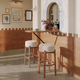 ZUO Nade Barstool (Set of 2) Beige & Walnut