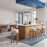 ZUO Nade Barstool (Set of 2) Beige & Walnut