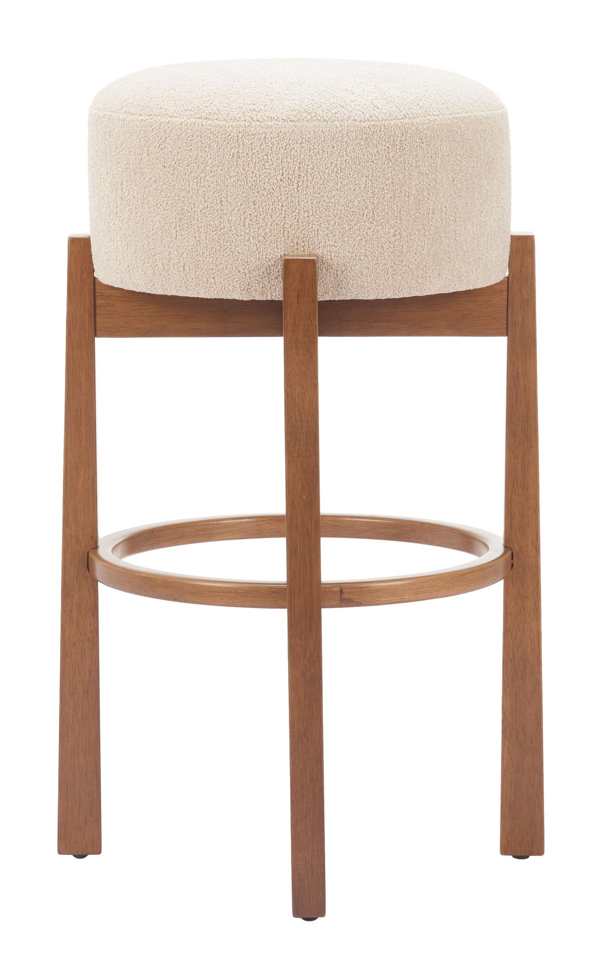 ZUO Nade Barstool (Set of 2) Beige & Walnut
