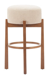 ZUO Nade Barstool (Set of 2) Beige & Walnut