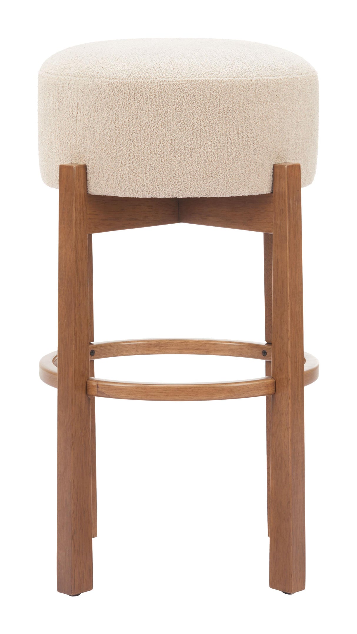 ZUO Nade Barstool (Set of 2) Beige & Walnut