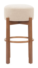 ZUO Nade Barstool (Set of 2) Beige & Walnut
