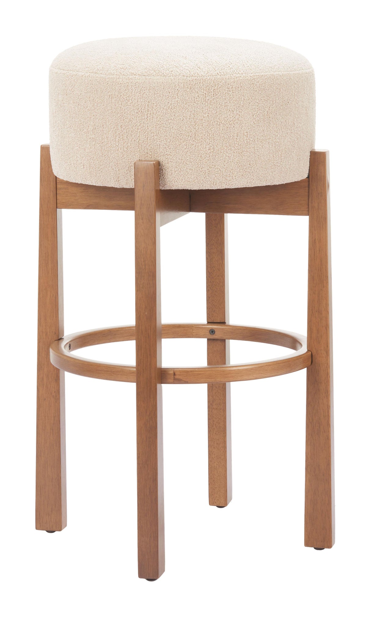 ZUO Nade Barstool (Set of 2) Beige & Walnut