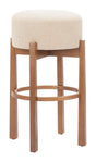ZUO Nade Barstool (Set of 2) Beige & Walnut