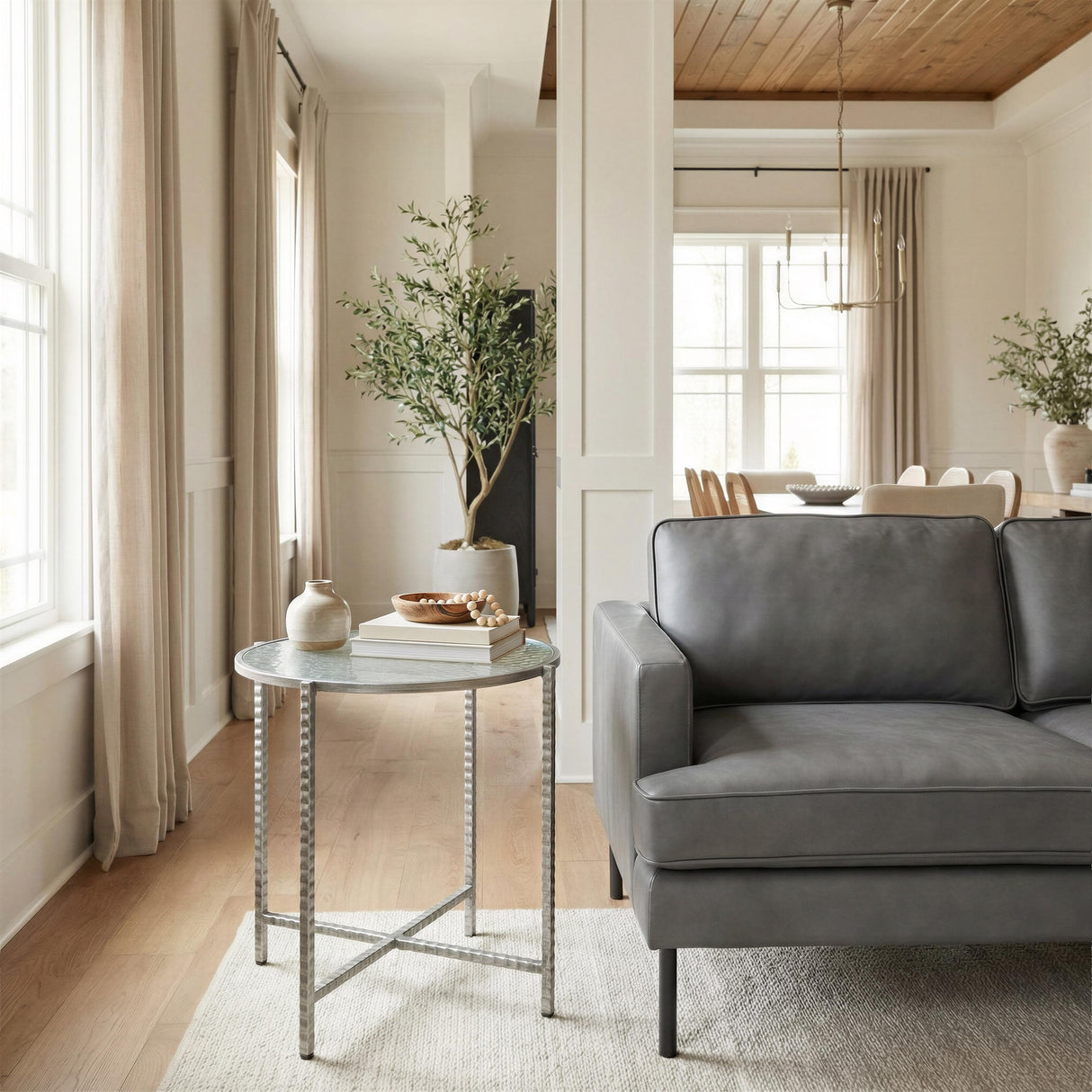 ZUO Vetro Side Table Silver