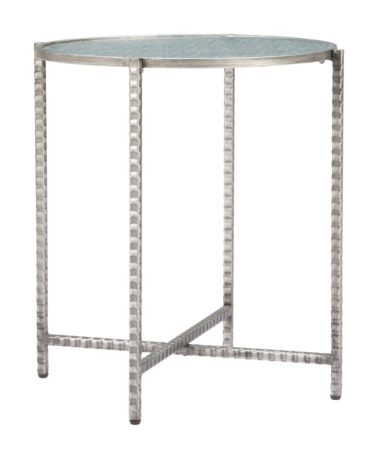 ZUO Vetro Side Table Silver