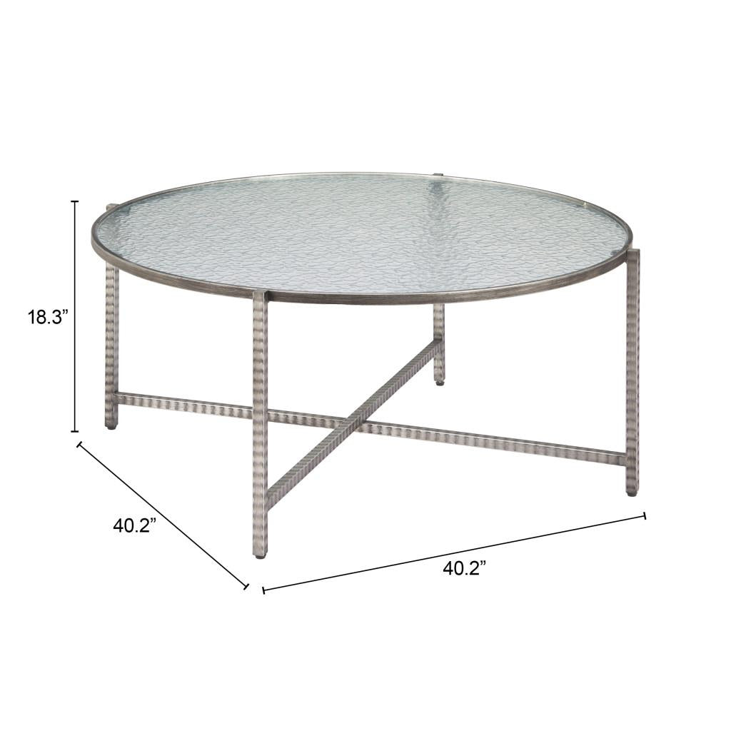 ZUO Vetro Coffee Table Silver