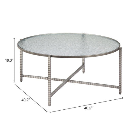 ZUO Vetro Coffee Table Silver
