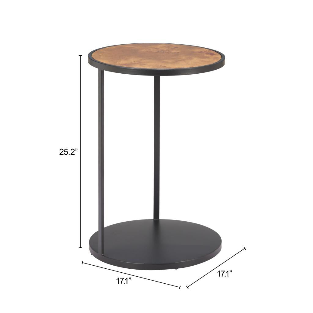 ZUO Nodo Side Table Brown & Black