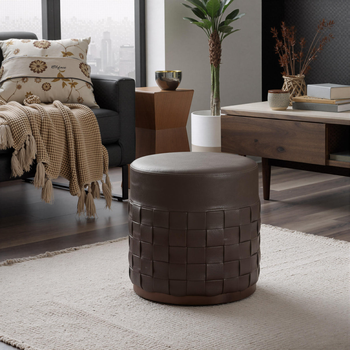 ZUO Filo Ottoman Espresso