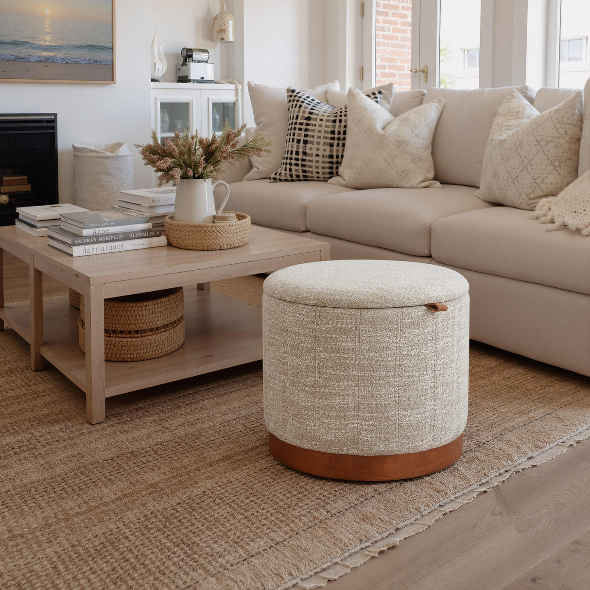 ZUO Fije Storage Ottoman Gray