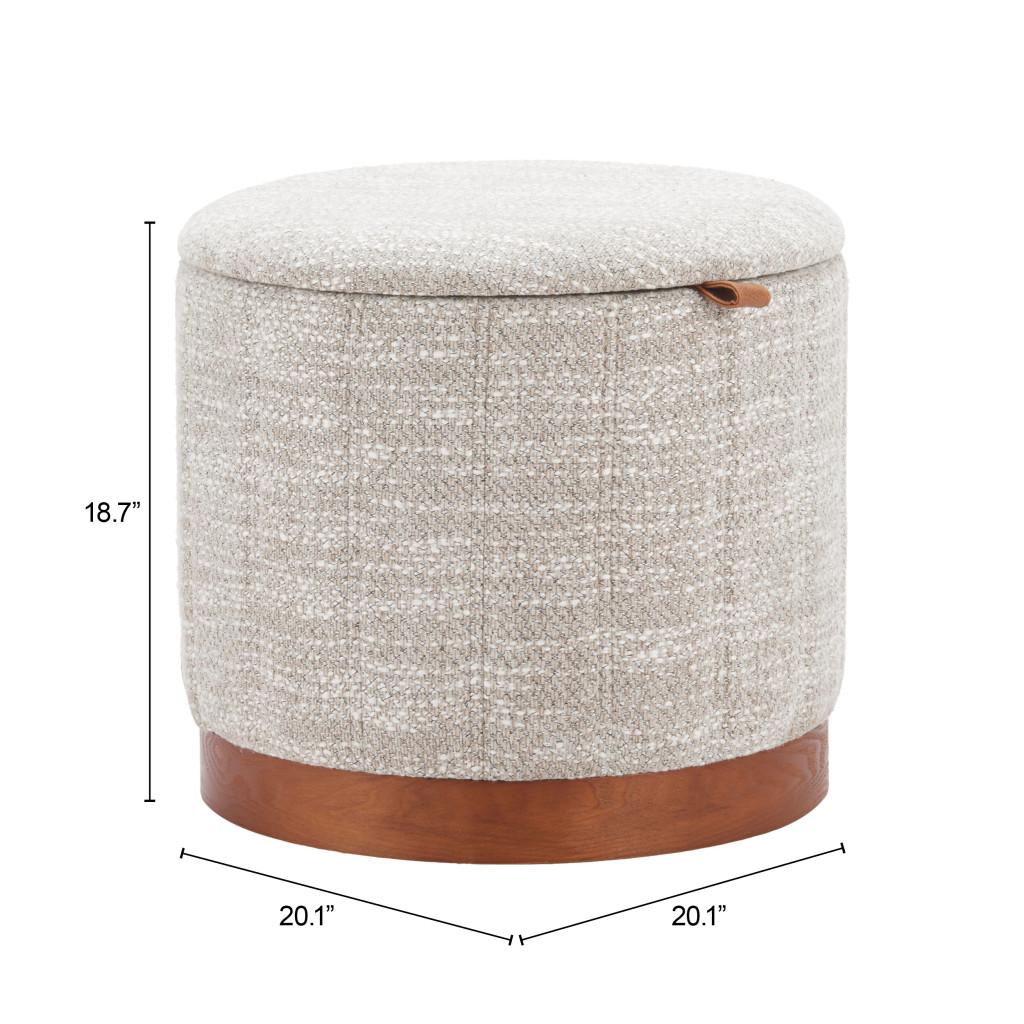 ZUO Fije Storage Ottoman Gray