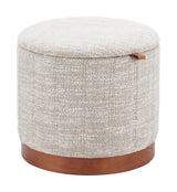 ZUO Fije Storage Ottoman Gray