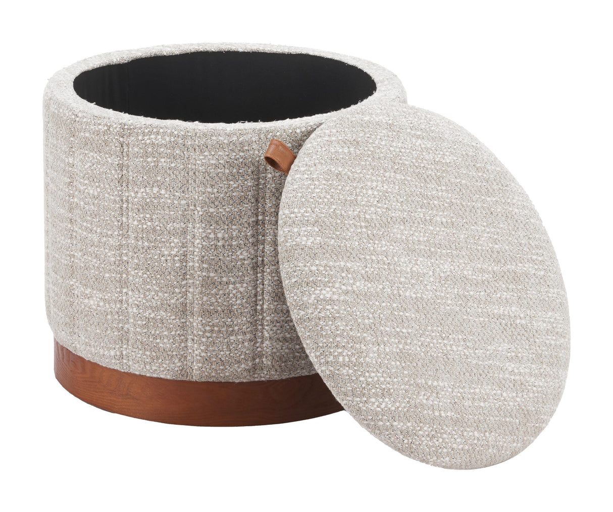 ZUO Fije Storage Ottoman Gray