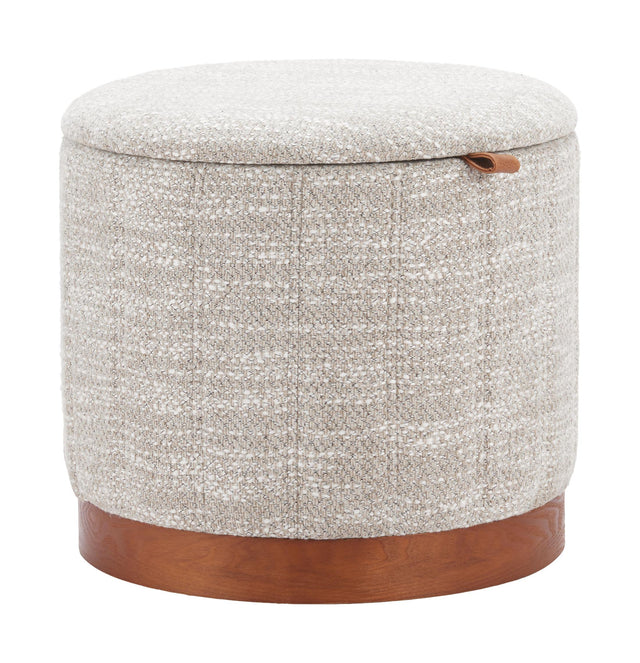 ZUO Fije Storage Ottoman Gray