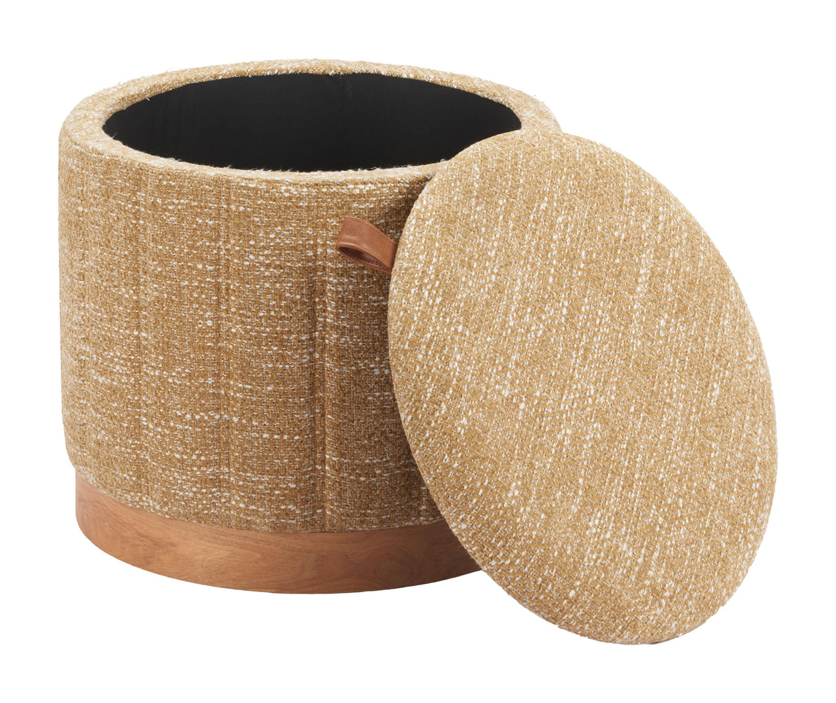ZUO Fije Storage Ottoman Oat Yellow