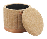 ZUO Fije Storage Ottoman Oat Yellow