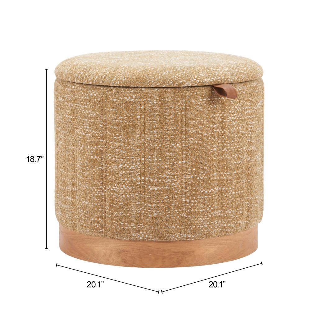ZUO Fije Storage Ottoman Oat Yellow