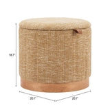 ZUO Fije Storage Ottoman Oat Yellow