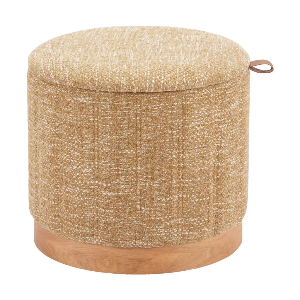 ZUO Fije Storage Ottoman Oat Yellow