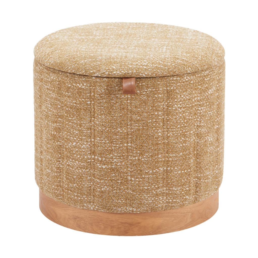 ZUO Fije Storage Ottoman Oat Yellow