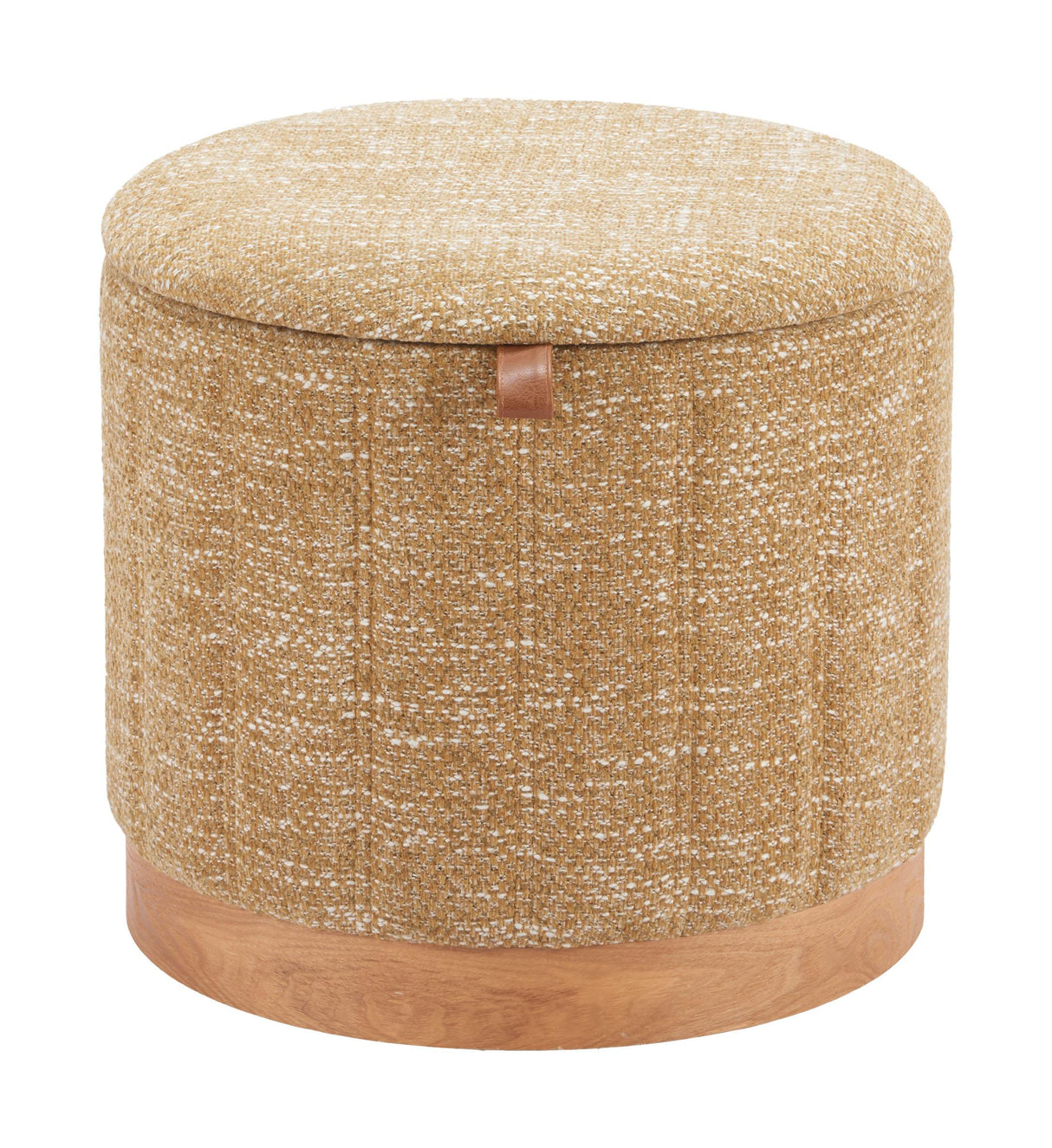 ZUO Fije Storage Ottoman Oat Yellow