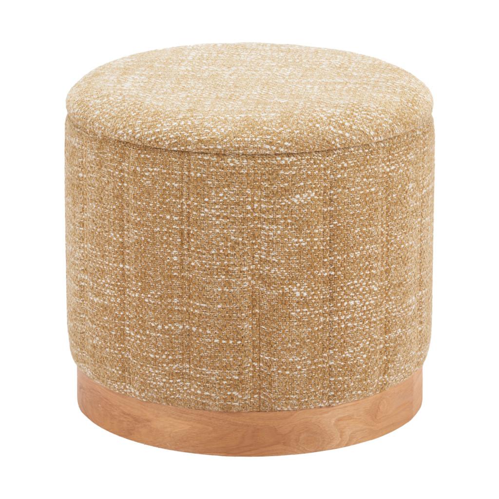 ZUO Fije Storage Ottoman Oat Yellow