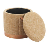 ZUO Fije Storage Ottoman Oat Yellow