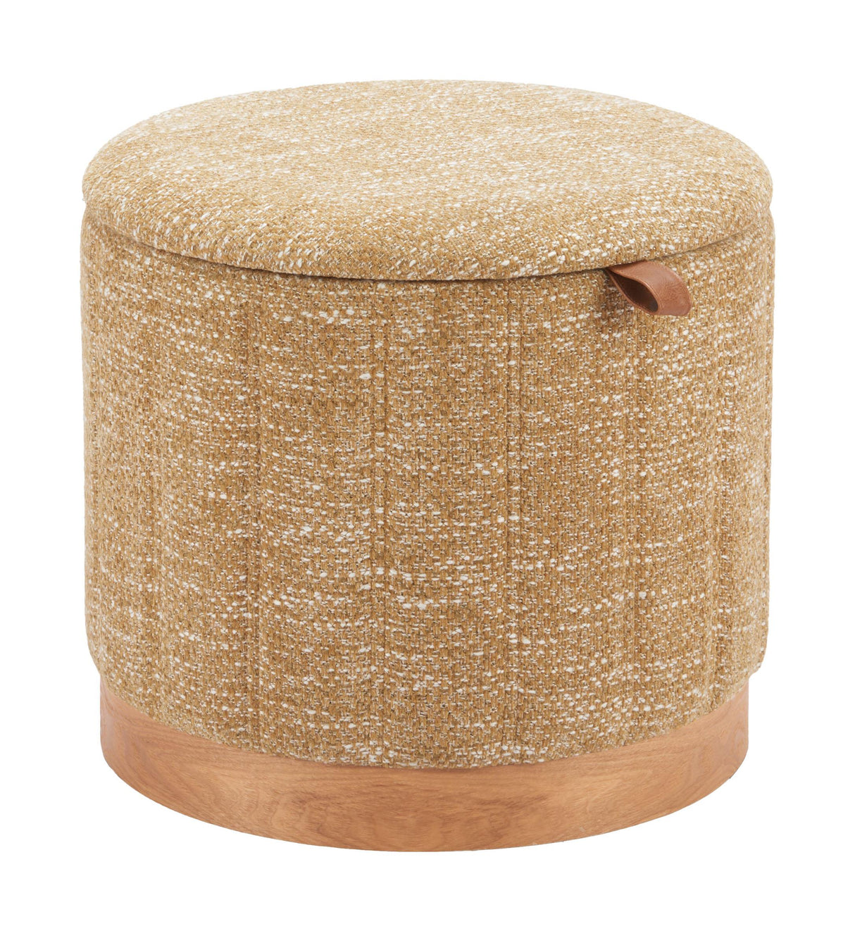 ZUO Fije Storage Ottoman Oat Yellow