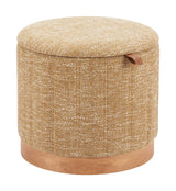 ZUO Fije Storage Ottoman Oat Yellow