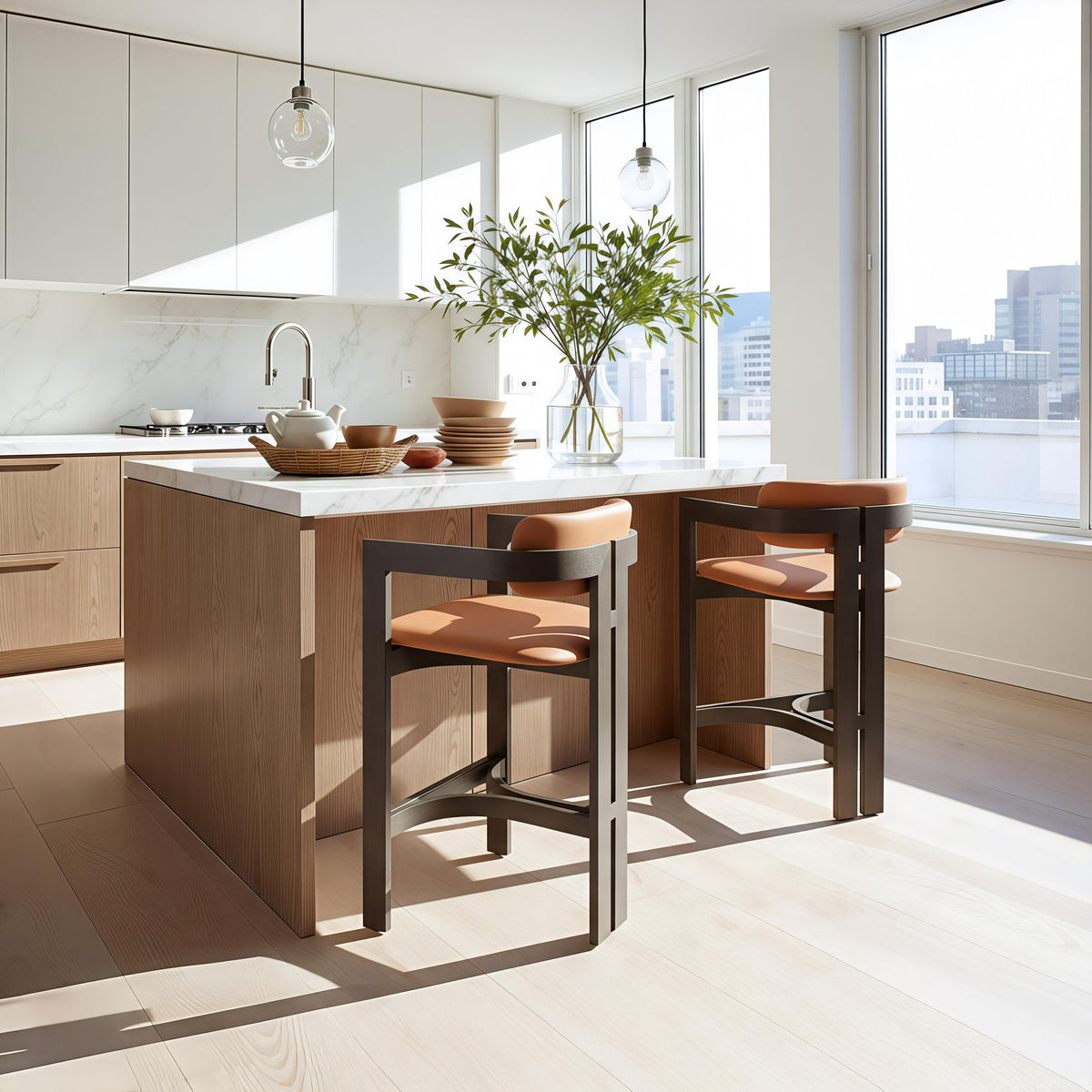 ZUO Shaili Counter Stool Brown