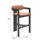 ZUO Shaili Barstool Brown