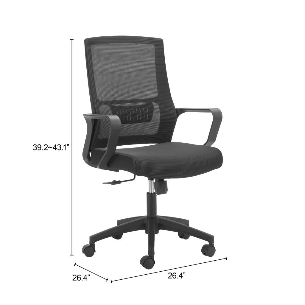 ZUO Jett Low Back Office Chair Black