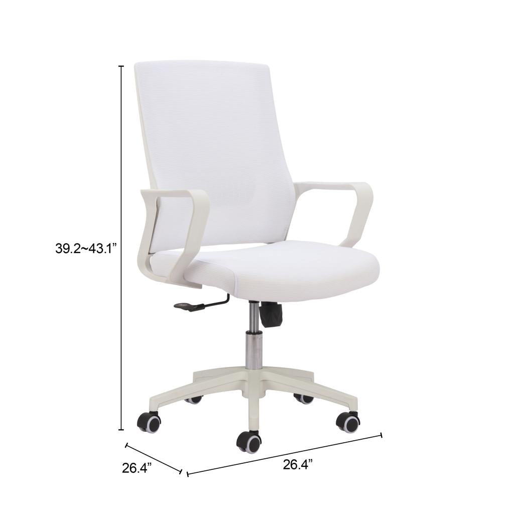 ZUO Jett Low Back Office Chair White