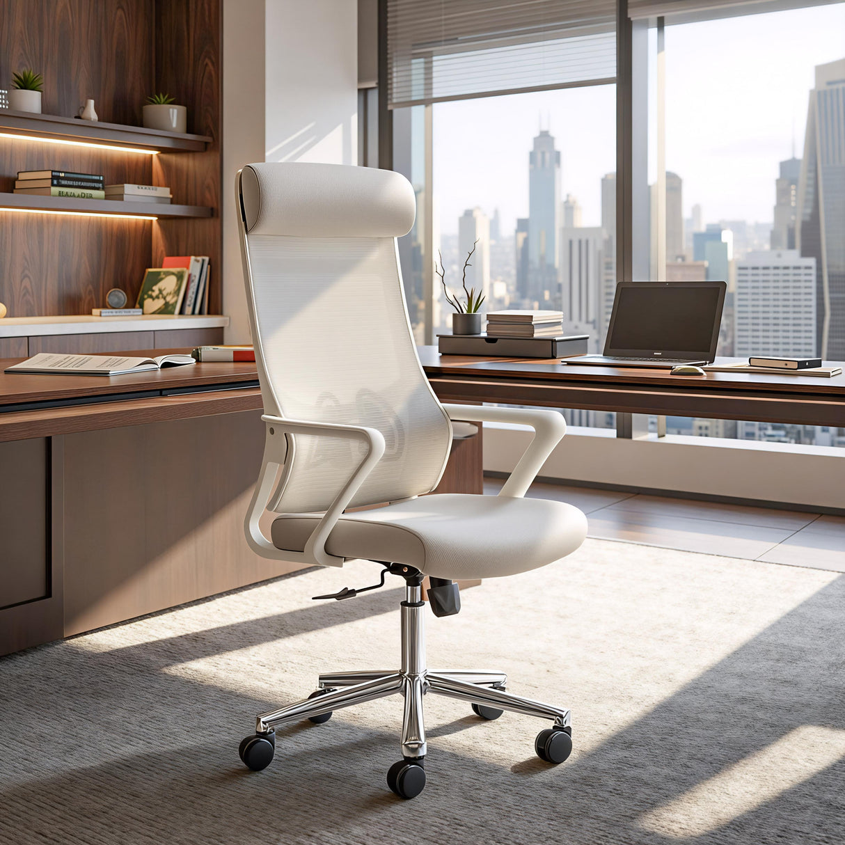 ZUO Jett High Back Office Chair Light Gray