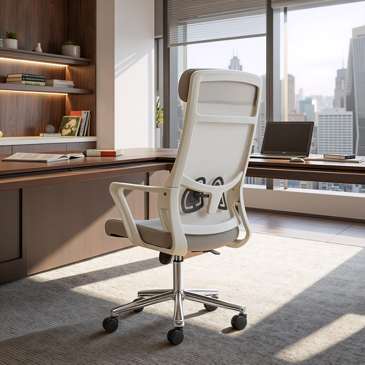 ZUO Jett High Back Office Chair Light Gray