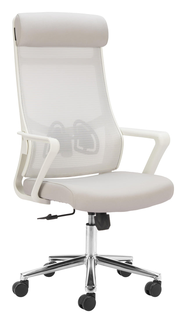 ZUO Jett High Back Office Chair Light Gray