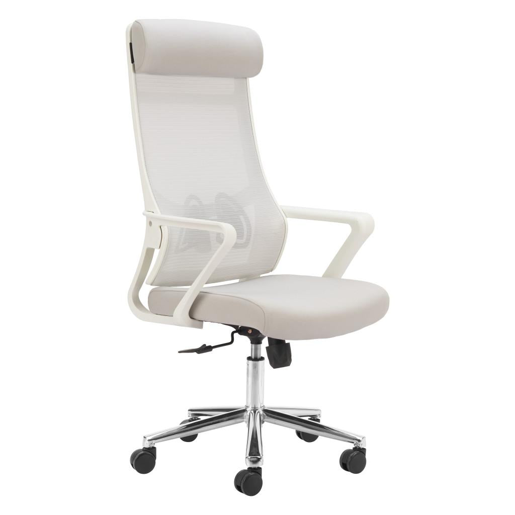 ZUO Jett High Back Office Chair Light Gray
