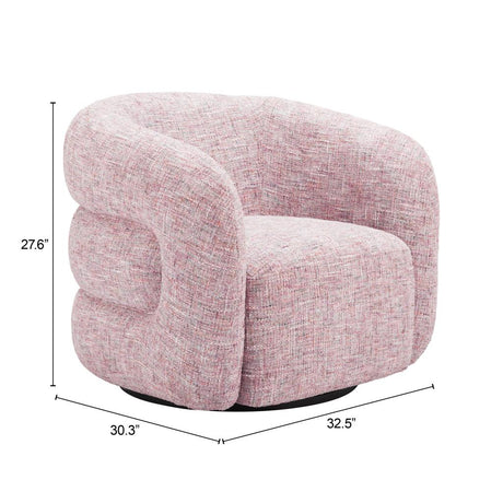 ZUO Refine Swivel Chair Pink Tweed